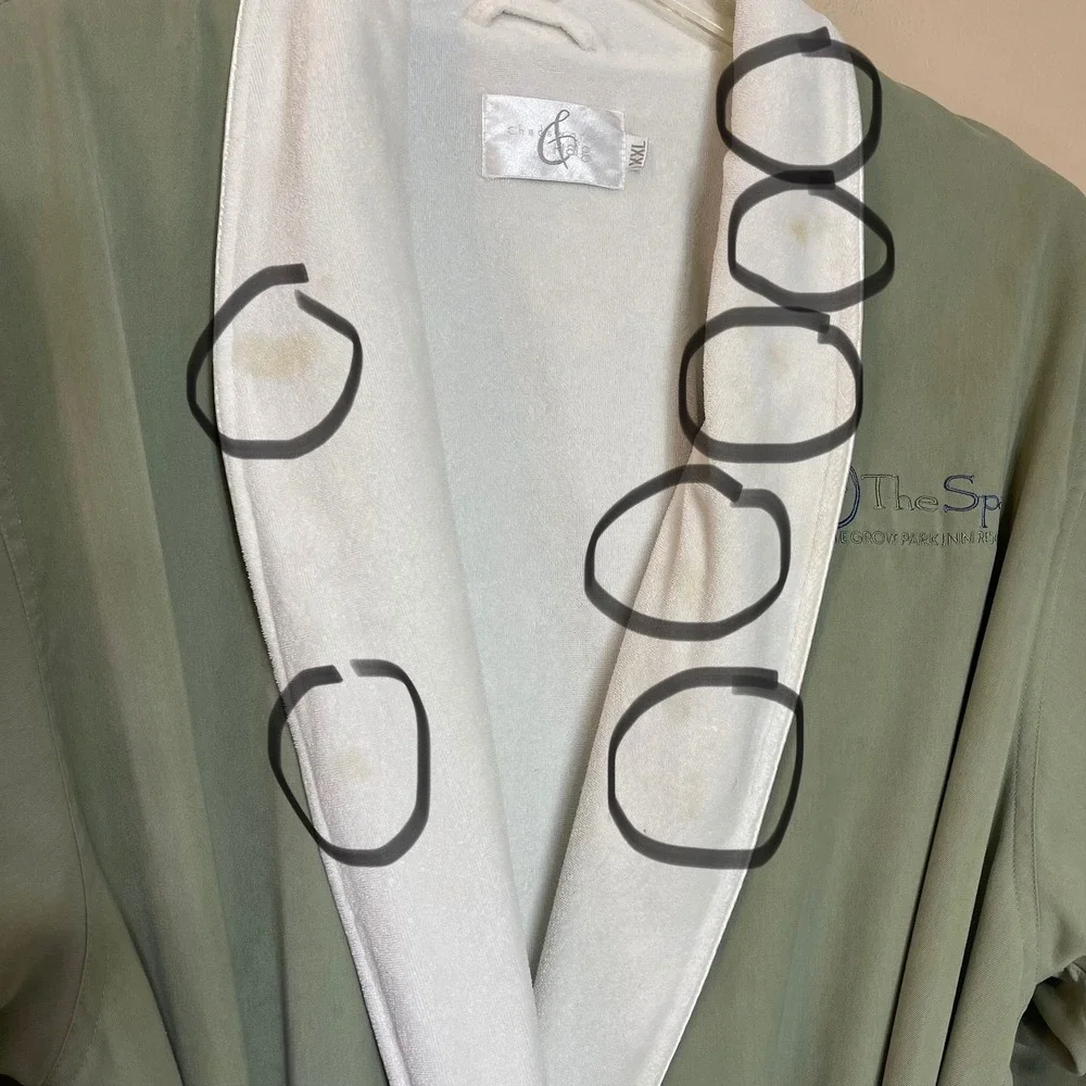 Chadsworth & Haig The Spa Grove Park Inn Resort Robe Sage Green White XXL Lined